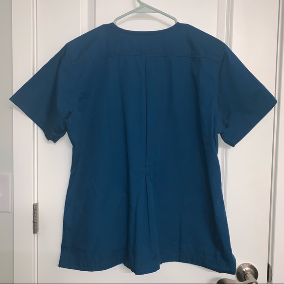 Women’s L Carhartt Teal Ripstop Solid V-Neck Scrub Top C17008 - Picture 6 of 10
